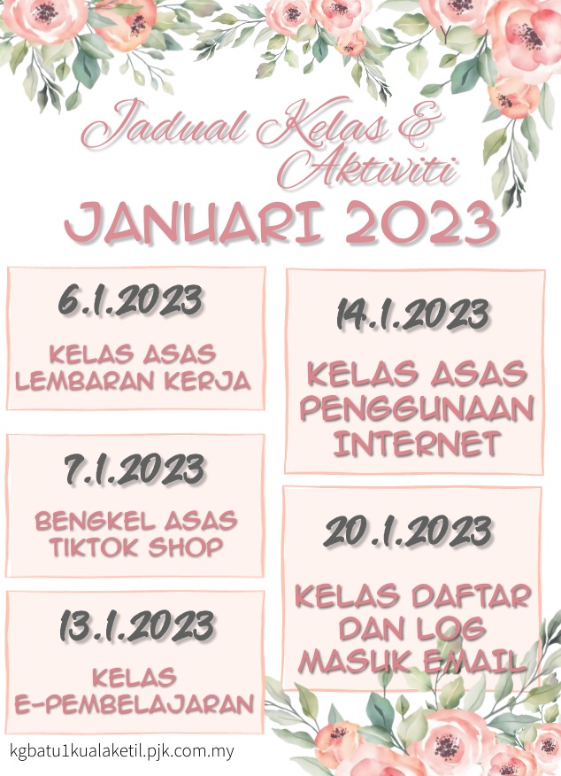 JADUAL AKTIVITI JANUARI 2023