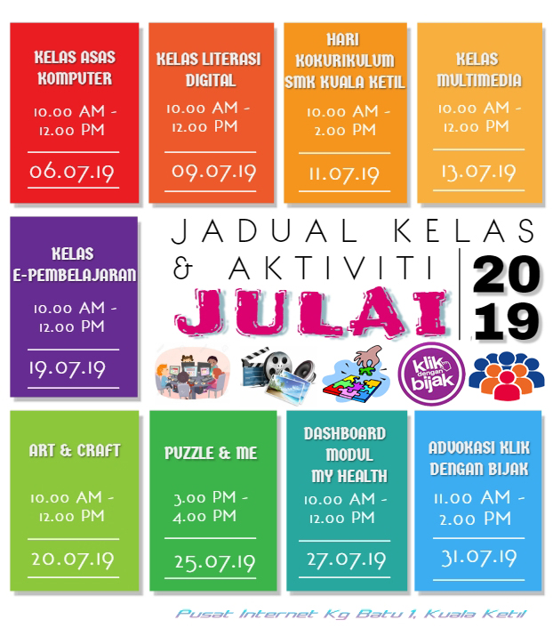 JADUAL AKTIVITI JULAI 2019