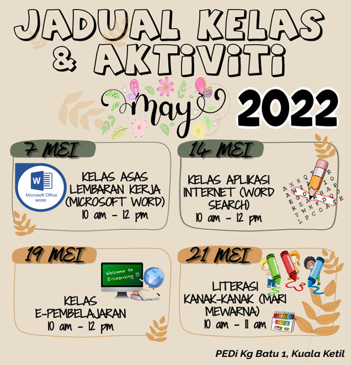 JADUAL AKTIVITI MEI 2022