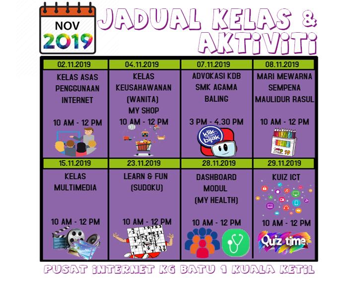 JADUAL AKTIVITI NOVEMBER 2019