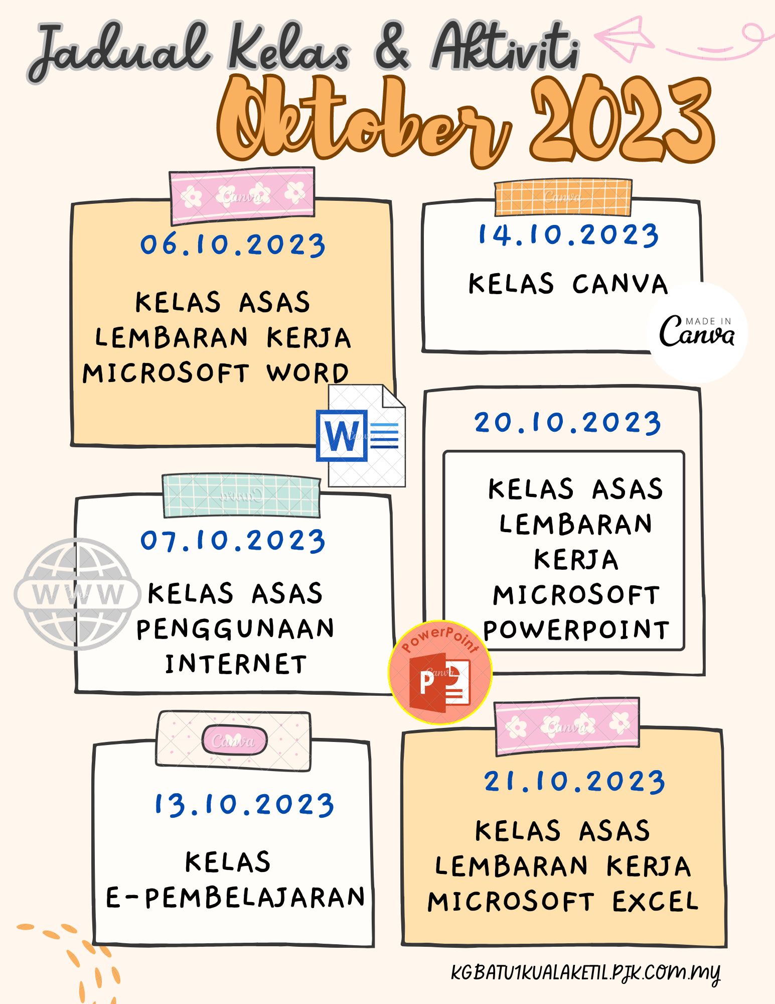 JADUAL AKTIVITI OKTOBER 2023