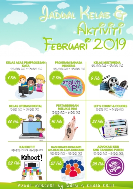 Jadual Aktiviti Februari 2019