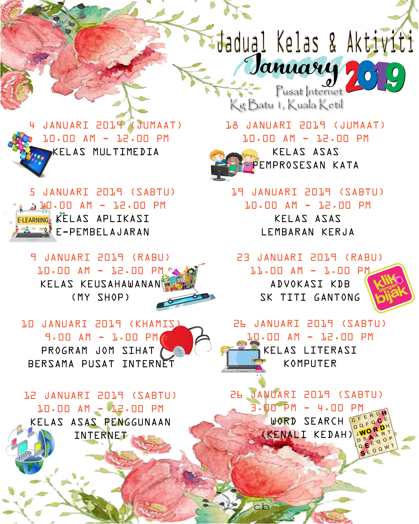 Jadual Aktiviti Januari 2019