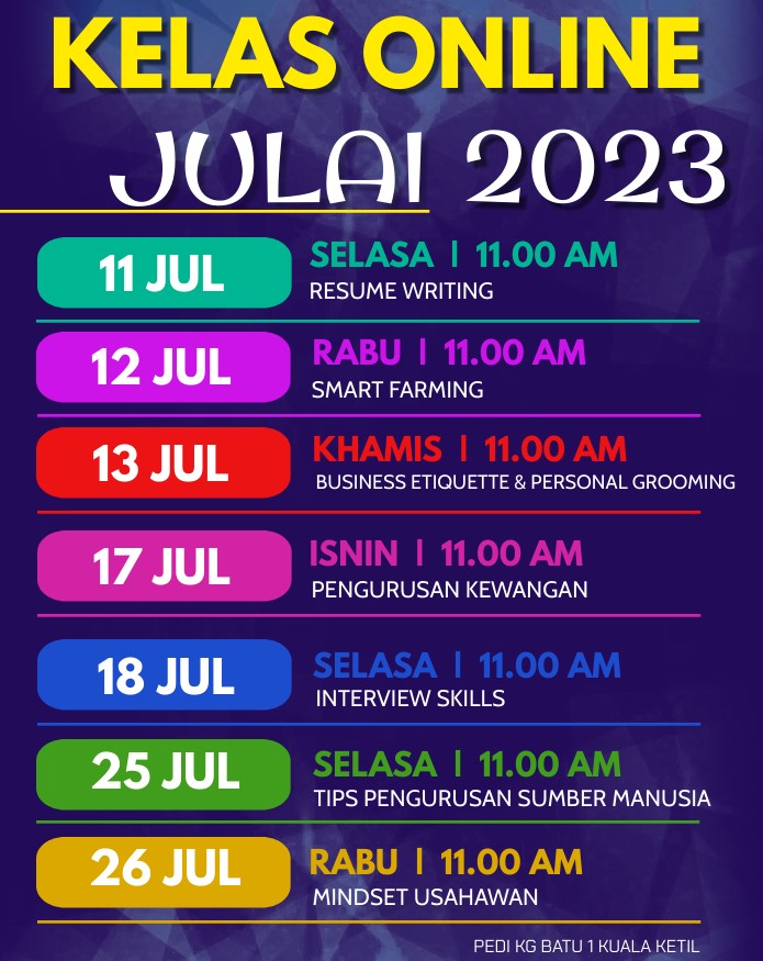 KELAS ONLINE JULAI 2023