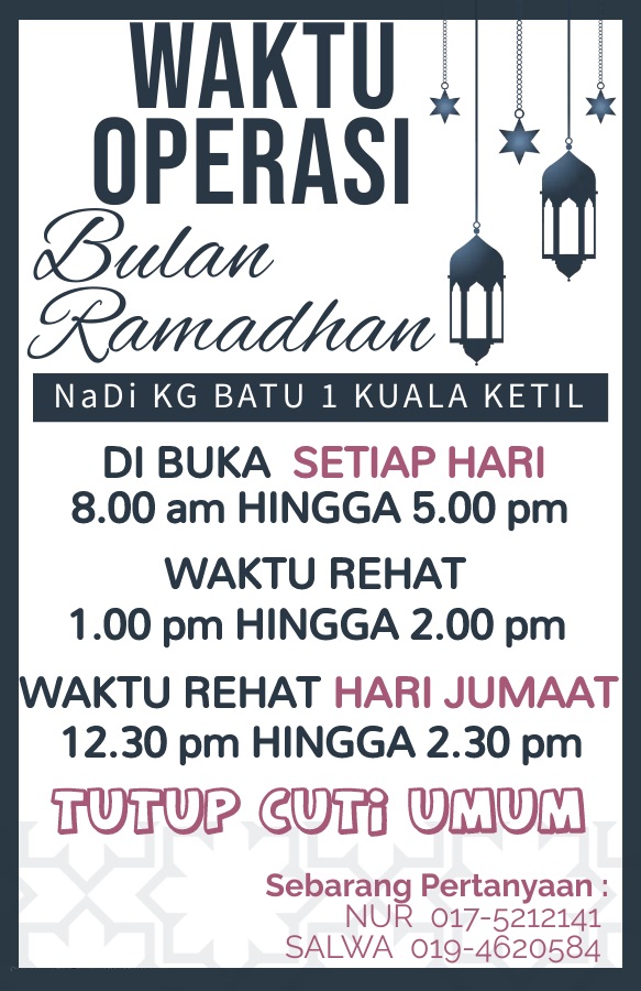 Waktu Operasi Bulan Ramadhan