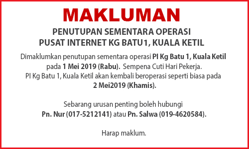 NOTIS PENUTUPAN PI HARI PEKERJA