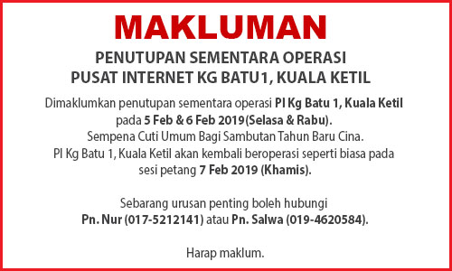 NOTIS PENUTUPAN PI FEB 2019