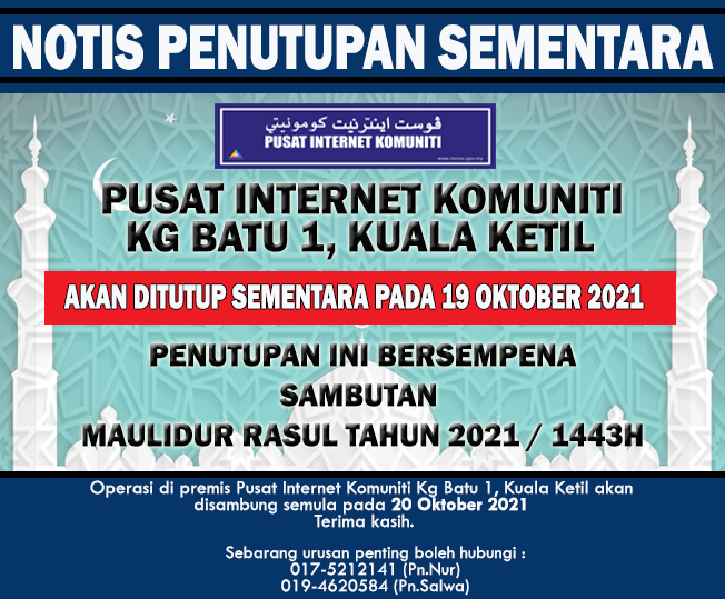 Notis Penutupan Maulidur Rasul 2021