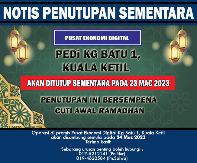 Notis Penutupan PEDI RAMADHAN 2023