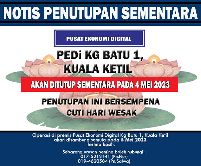 Notis Penutupan PEDI WESAK 2023